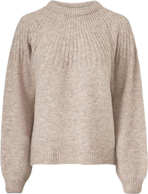 Se Modström Truce Oneck Kvinde Beige Melange Sweaters Str XS - hos Magasin ved Magasin