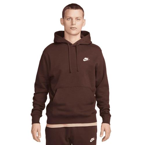 Se Nike Club Fleece Hoodie Mand Cacao Wow/cacao Wow/white Hoodies Str L - Bomuld hos Magasin ved Magasin