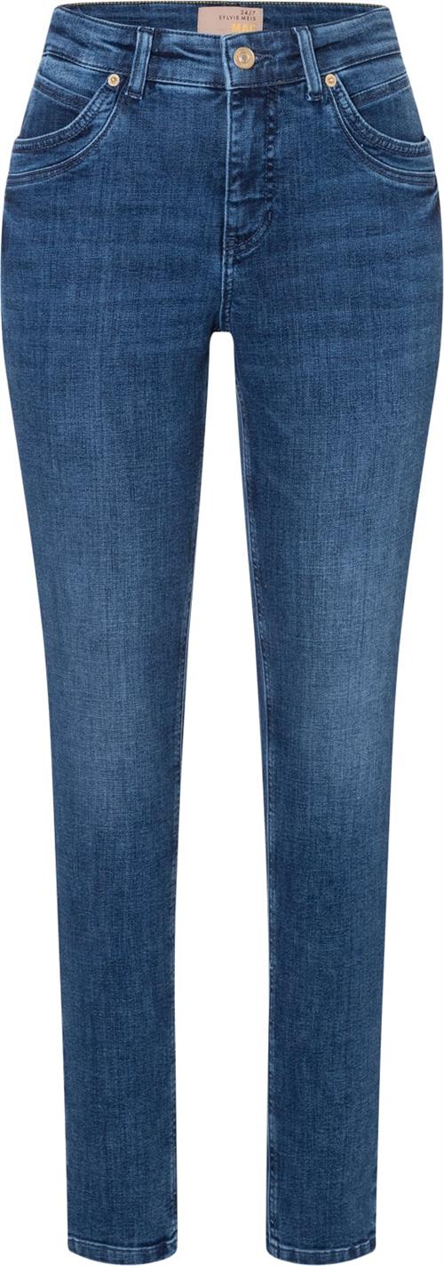 Se MAC Jeans MEL Kvinde Dark Blue Modern Wash Skinny Jeans Str W34 / L32 - hos Magasin ved Magasin