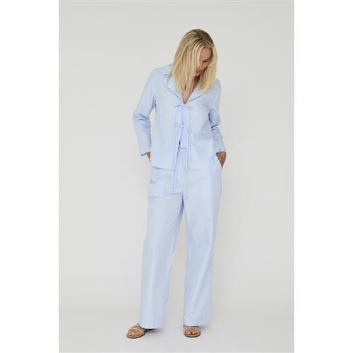 A-VIEW Brenda Solid Pants Kvinde Light Blue Bukser Med Lige Ben Str 38 - hos Magasin