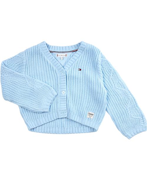 Tommy Hilfiger Pointelle Cardigan Str 5 år / 110 cm - Chambray Sky Cardigans hos Magasin