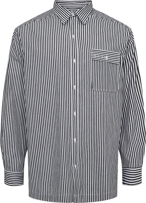 ET AL Organiser Soft Poplin Shirt Kvinde Black Stripe Langærmede Skjorter Str XL - hos Magasin