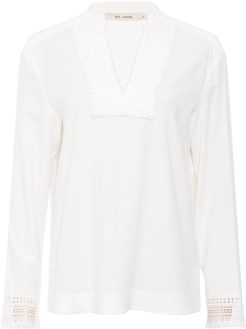 Rue de Femme ¤ New Clarissa Blouse RdF ¤ Kvinde Offwhite Langærmede Bluser Str XS - hos Magasin