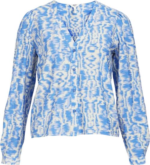 Object Objnebi L/S TOP 131 Kvinde Palace Blue/sandshell Langærmede Bluser Regular Fit Str 40 - hos Magasin