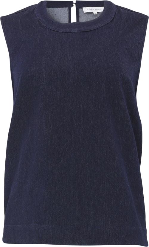 CONTINUE Cosma top Kvinde Denim Blue Toppe Str M - Denim hos Magasin