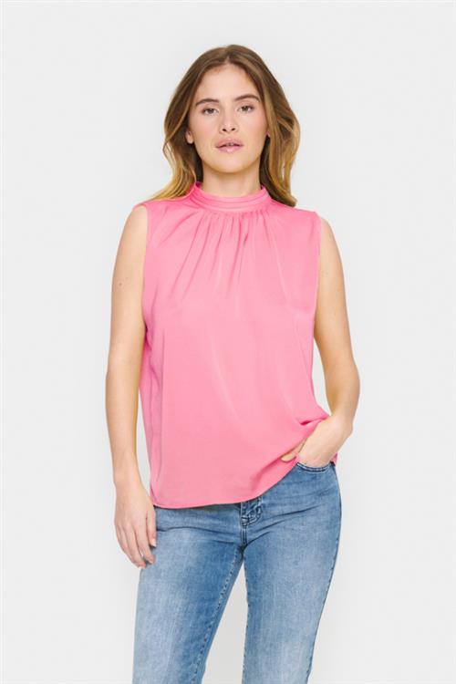 Saint Tropez Aileensz Top Kvinde Fuchsia Pink Toppe Regular Fit Str M - hos Magasin