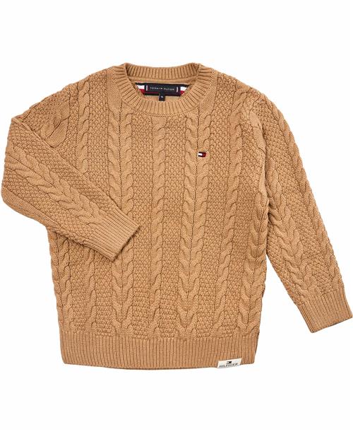 Tommy Hilfiger Essential Cable Sweater Str 3 år / 98 cm - Rbl Strik hos Magasin