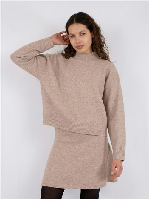 Neo Noir Paulina Knit Blouse Kvinde Sand Melange Sweaters Str 40 - hos Magasin