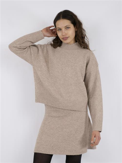 Neo Noir Paulina Knit Blouse Kvinde Sand Melange Sweaters Str 38 - hos Magasin