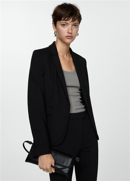 Se MANGO Suit Jacket With Pockets Kvinde Black Blazere Str 40 - hos Magasin ved Magasin