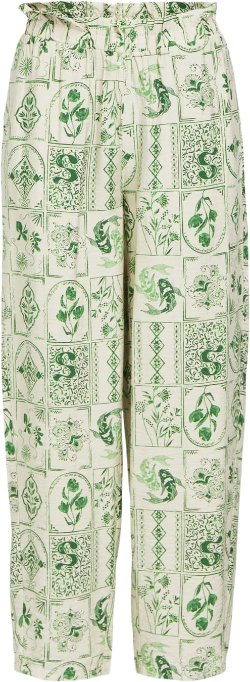 Object Objeli HW Pant 131 Kvinde Sandshell/vibrant Green Bukser Med Lige Ben Str 40 - hos Magasin