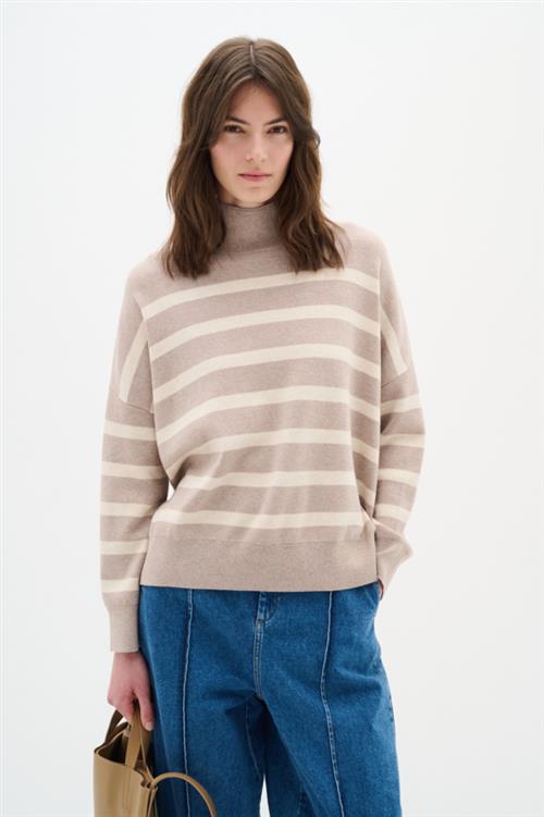 Se InWear Tenleyiw Turtleneck Pullover Kvinde Sandy Grey Melange/haze Sweaters Str XS - hos Magasin ved Magasin