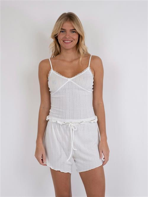 Se Neo Noir Lindsay Pointelle Top Kvinde White Toppe Str 44 - hos Magasin ved Magasin