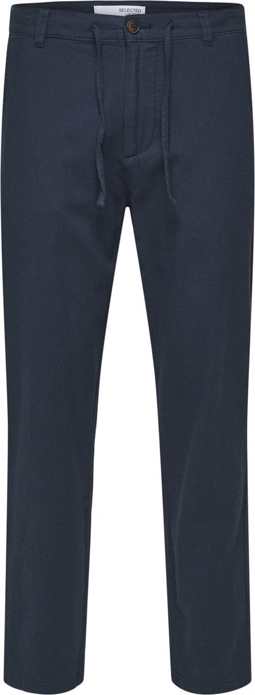 Selected Homme Slhslimtapebrody 172 Linen Pants N Mand Mørkeblå Chinos Str L - hos Magasin