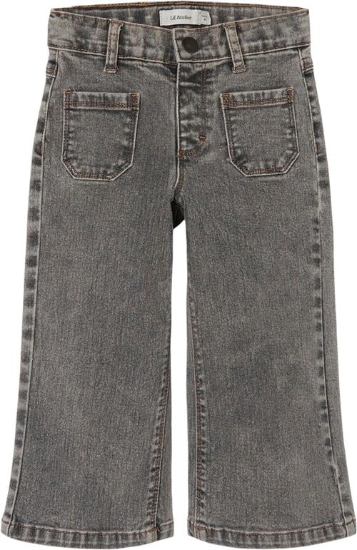 Se Lil' Atelier Nmfbella HW Wide Jeans 4544ms LIL Str 110 - Light Grey Denim Jeans Denim hos Magasin ved Magasin