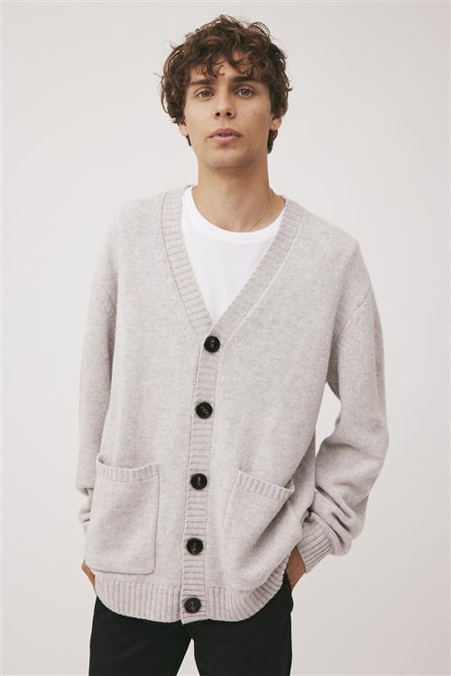 Magasin du Nord Collection Magasin Ethan 1 RWS Cashmere & Uldmix Mand Light Grey Melange Cardigans Str M Cashmere