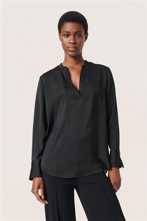 Soaked in Luxury Slparis Shirt Blouse LS Kvinde Black Langærmede Bluser Classic Fit Str S - hos Magasin