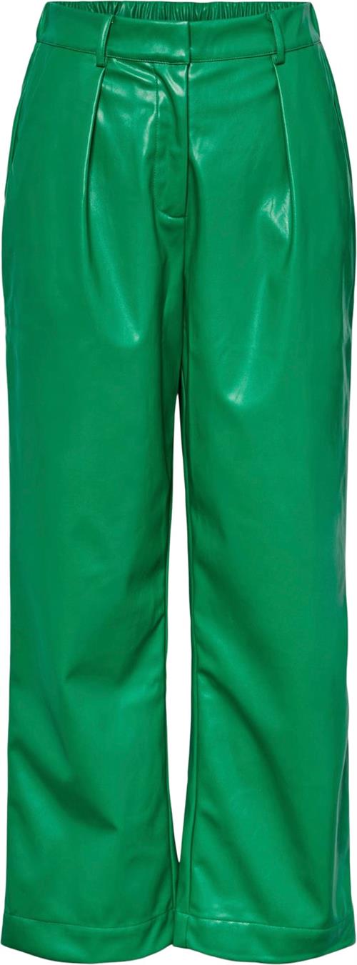 Pieces Pcgilli HW Ankle Pants D2D DMO Kvinde Simply Green Læderbukser Str XS - hos Magasin