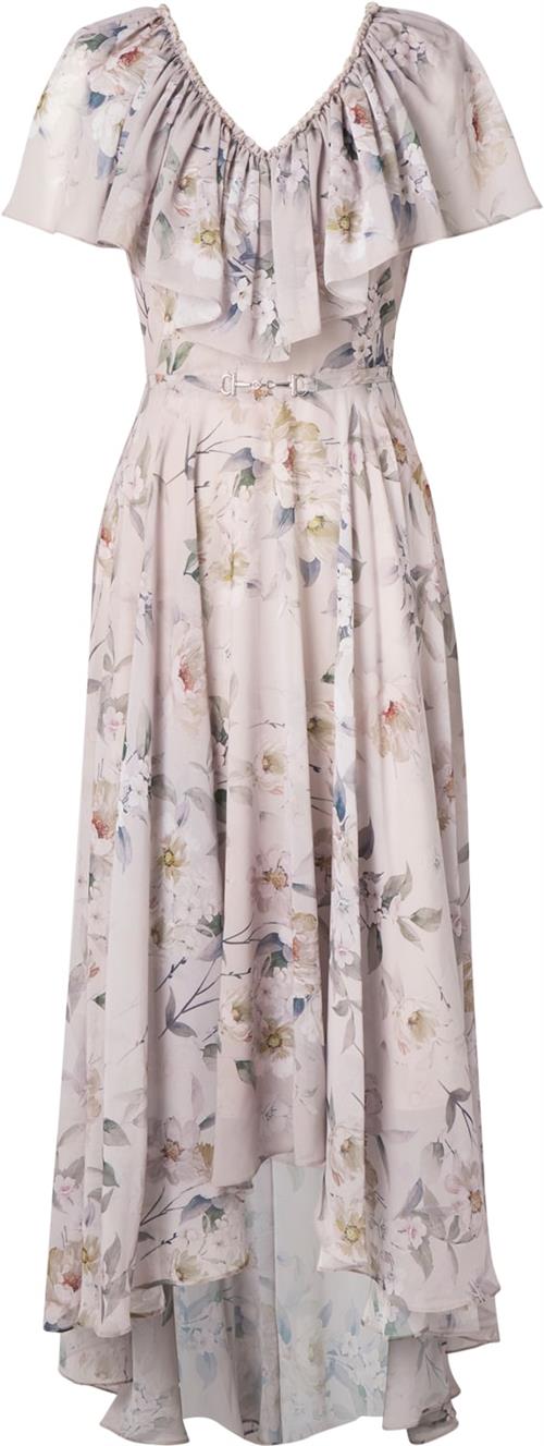 Ida Sjöstedt Caroline Dress Kvinde Light Grey Floral Maxi Kjoler Str 36 - hos Magasin