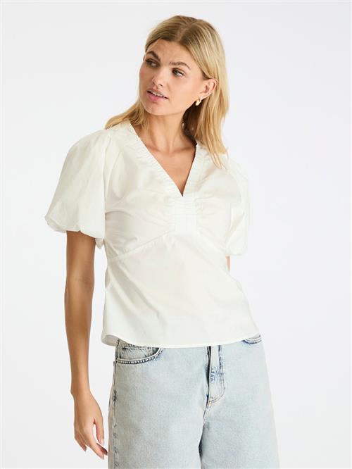 Neo Noir Irina Poplin Blouse Kvinde White Langærmede Bluser Str 40 - hos Magasin