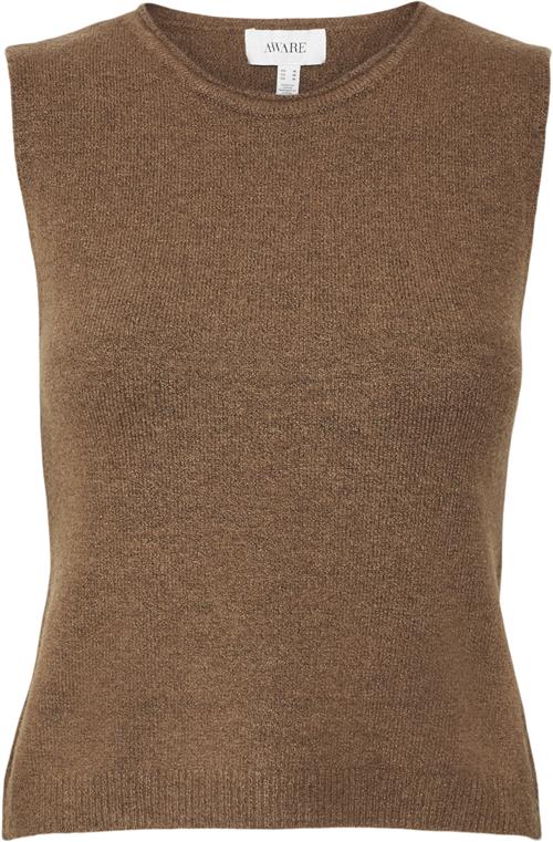 Vero Moda Vmlucille Oneck Knit Tank TOP VMA Kvinde Bison Sweaters Regular Fit Str XL - hos Magasin