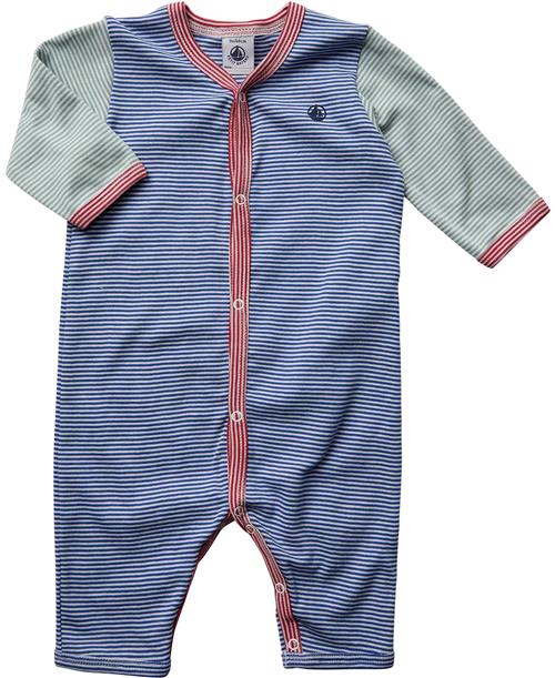 Petit Bateau Footless Sleepsuit 3M Str 3M - Calvin/marshmallow Nattøj hos Magasin