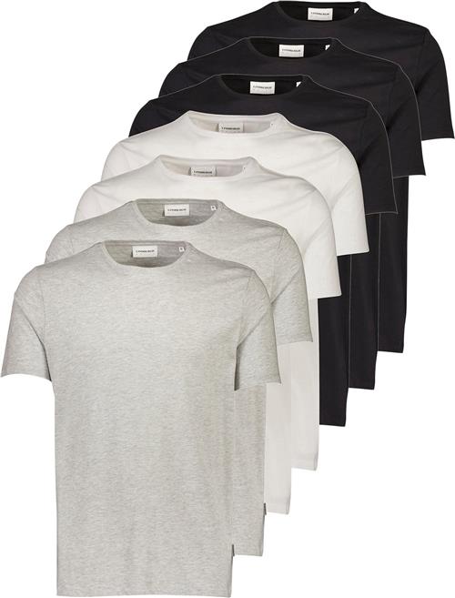 Se Lindbergh 7pack T-shirt Mand Wh/wh/wh/bl/bl/gr/gr Kortærmede T-shirts Str XL - hos Magasin ved Magasin