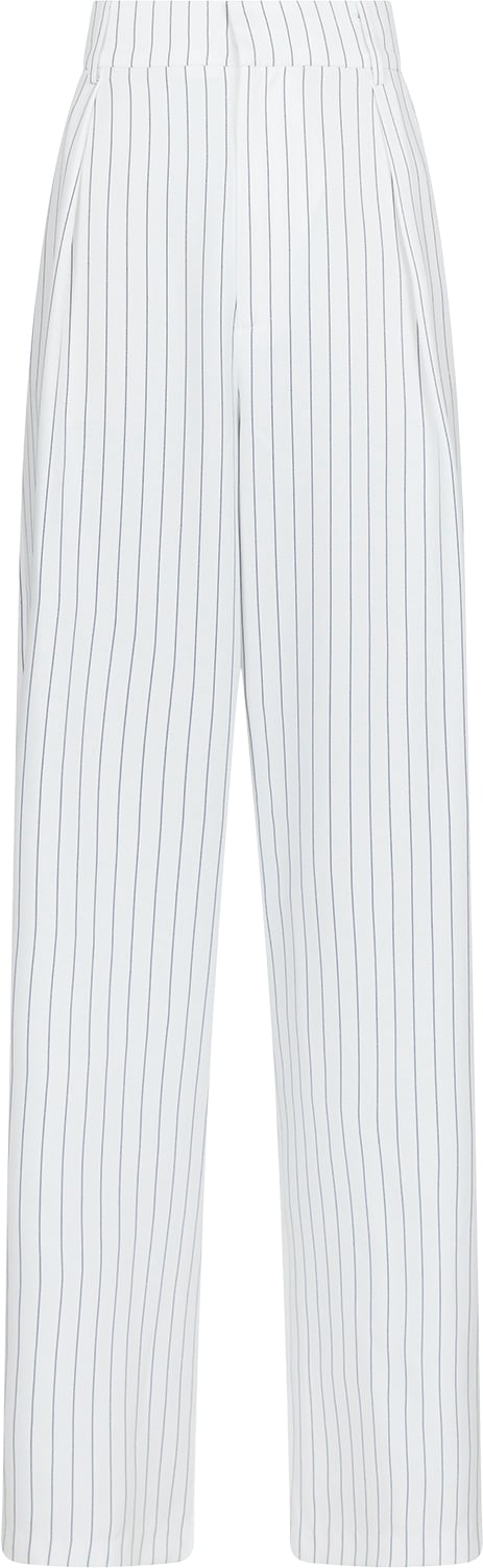 Neo Noir Alessandra Pinstripe Pants Kvinde Hvid Bukser Med Brede Ben Str 38 - hos Magasin