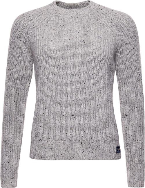 Se Superdry Tweed RIB Crew Kvinde Dove Grey Twist Sweaters Str XS - hos Magasin ved Magasin