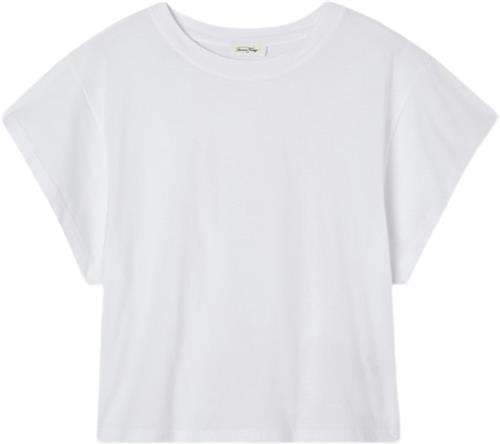 American Vintage Vup02bh24 Kvinde White Kortærmede T-shirts Str L - Bomuld hos Magasin