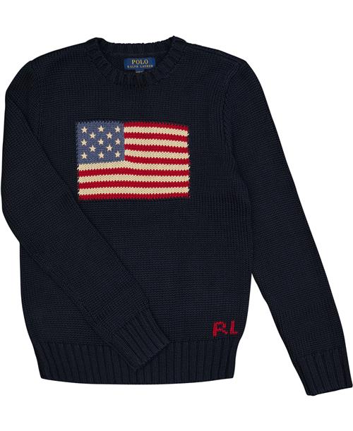 Polo Ralph Lauren Combed Cottonflag CN Swtr-tp-swt Str XL - Blå Strik hos Magasin