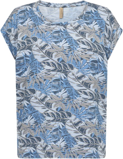 soyaconcept Scgalina 38 Kvinde 6245c Crystal Blue Combi Kortærmede T-shirts Str L - Polyester hos Magasin