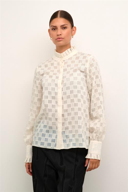 Karen by Simonsen Maggakb Blouse Kvinde Egret Langærmede Bluser Str 42 - hos Magasin