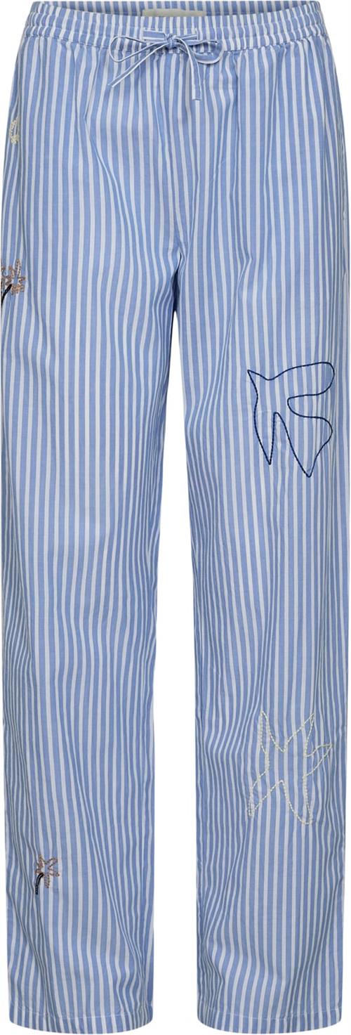 Se Sofie Schnoor Trousers Kvinde Blue Striped Bukser Med Lige Ben Str 34 - hos Magasin ved Magasin