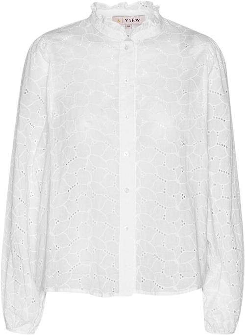 Se A-VIEW Karla Shirt Kvinde White Langærmede Bluser Str 34 - hos Magasin ved Magasin