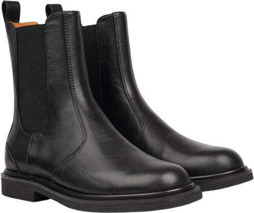 Lovelies Felline Ankle Boots With Elastic Kvinde Black Mat Ankelstøvler Str 38 - Læder hos Magasin