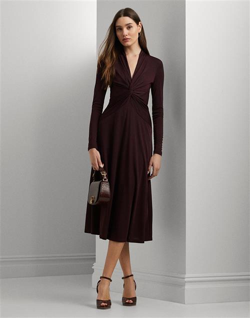 Lauren Ralph Lauren STR Matte Jerseylsl-dad Kvinde Pinot Noir Midi Kjoler Str 34 - hos Magasin