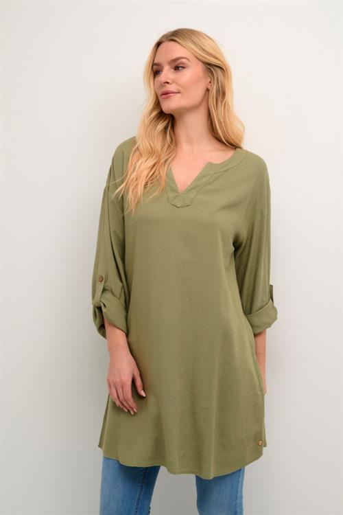 Se Cream Crventa Tunic Kvinde Oil Green Tunikaer Str 44 - hos Magasin ved Magasin