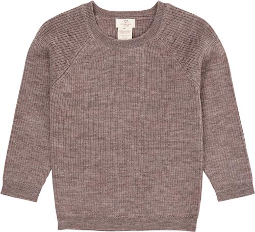 Copenhagen Colors Merino Classic RIB Blouse Str 92 Merino - Natural Melange Strik hos Magasin