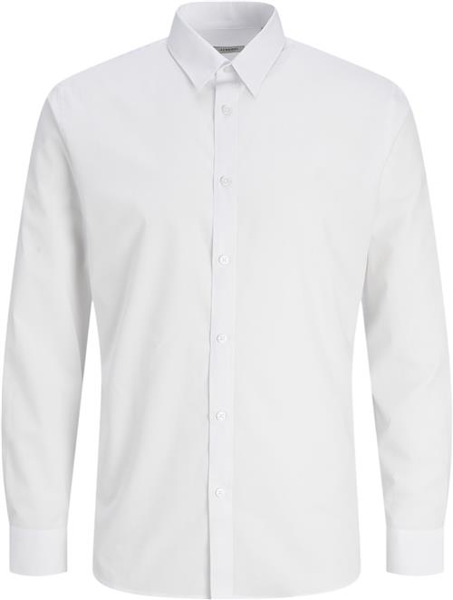 JJ-REBEL Jrebgavin Solid Shirt LS Noos Kvinde White Skjorter Slim Fit Str S - hos Magasin