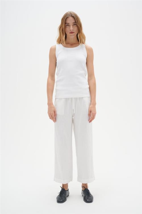 InWear Drizaiw Culotte Kvinde Pure White Hørbukser Casual Fit Str 40 - hos Magasin