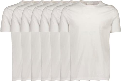 Se Lindbergh Basic Oneck tee S/S 7 Pack Mand Hvid Kortærmede T-shirts Regular Fit Str L - hos Magasin ved Magasin