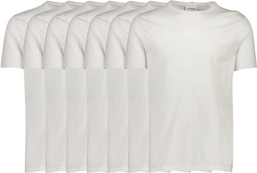 Se Lindbergh Basic Oneck tee S/S 7 Pack Mand Hvid Kortærmede T-shirts Regular Fit Str XL - hos Magasin ved Magasin