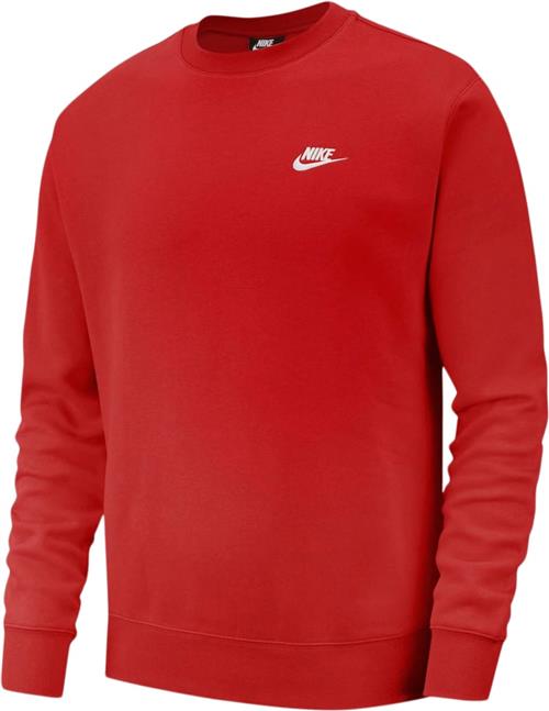 Nike Club Crewneck Mand Red Sweatshirts Str L - Bomuld hos Magasin