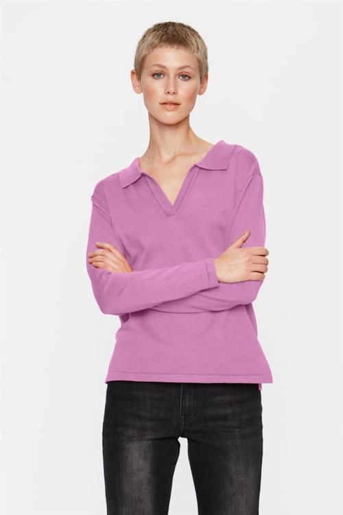 Se Saint Tropez Milasz Polo Pullover Kvinde Mulberry Langærmede Bluser Str XS - hos Magasin ved Magasin