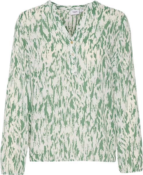 Se Saint Tropez Carlasz Shirt Kvinde Frosty Spruce Batik Langærmede Skjorter Regular Fit Str XXL - hos Magasin ved Magasin