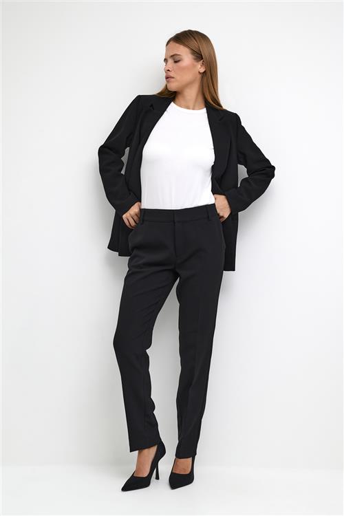 My Essential Wardrobe 26 THE Tailored Straight Pant Kvinde Black Bukser Med Smalle Ben Str 44 - hos Magasin