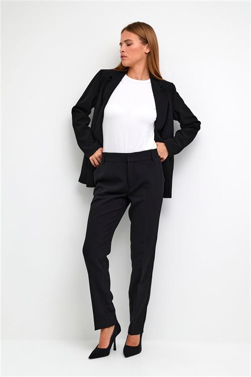 My Essential Wardrobe 26 THE Tailored Straight Pant Kvinde Black Bukser Med Smalle Ben Str 36 - hos Magasin