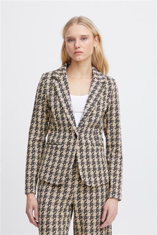 Se ICHI Ihkate Houndstooth BL Kvinde Doeskin Houndstooth Blazere Str L - hos Magasin ved Magasin