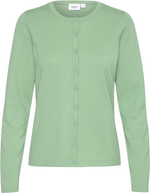 Saint Tropez A8661, Milasz Rneck Cardigan Kvinde Zephyr Green Cardigans Classic Fit Str L - hos Magasin